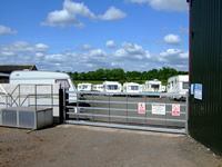 Security gates with keypad access.